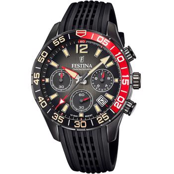Chronograph Sort rustfri stål batteridrevet quartz Herre ur fra Festina, F20518_3